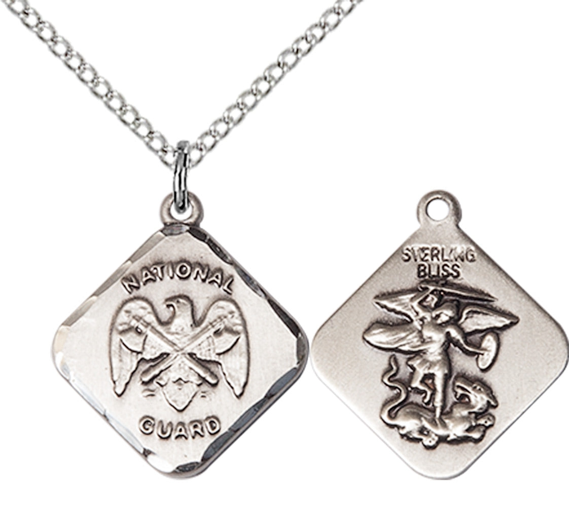 Sterling Silver NAT'L GUARD DIAMOND Pendant