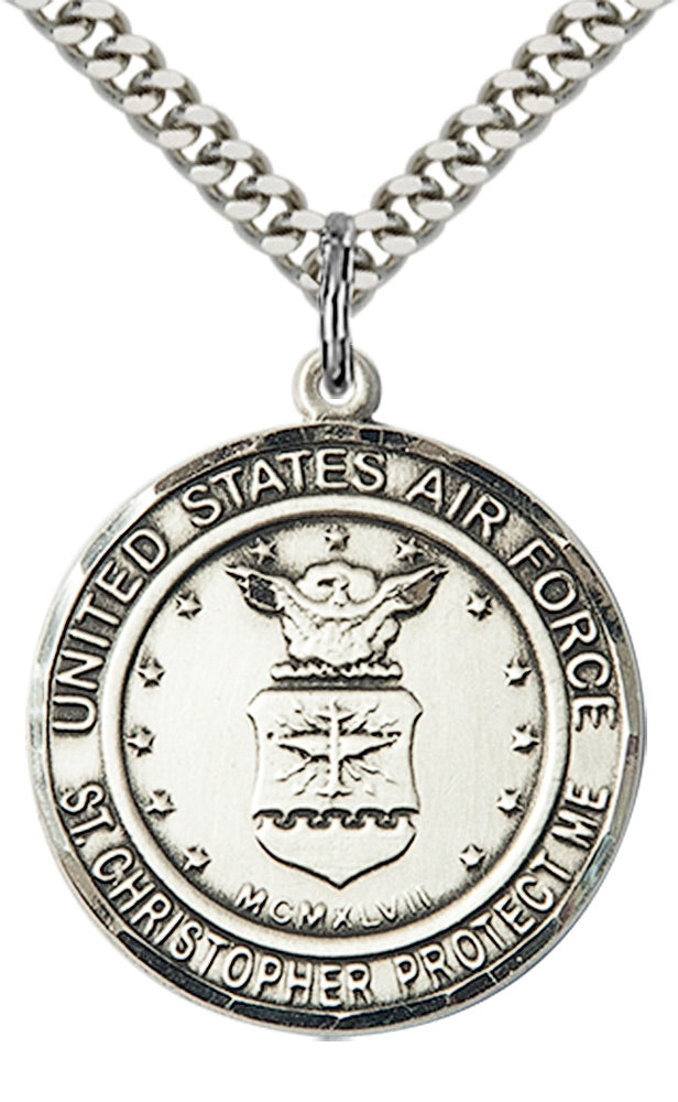 Sterling Silver AIR FORCE/ST. CHRISTOPHER Pendant