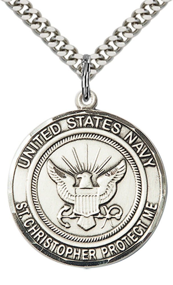 Sterling Silver NAVY/ST. CHRISTOPHER Pendant