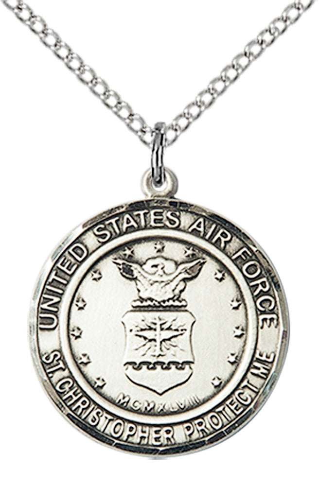 Sterling Silver AIR FORCE/ST. CHRISTOPHER Pendant