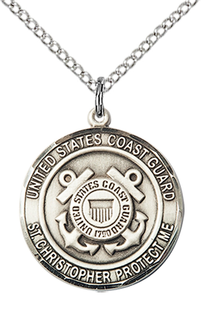 Sterling Silver COAST GUARD/ST. CHRISTOPHER Pendant