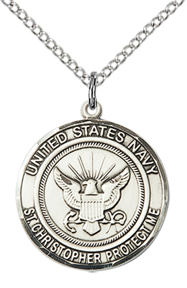 Sterling Silver NAVY/ST. CHRISTOPHER Pendant