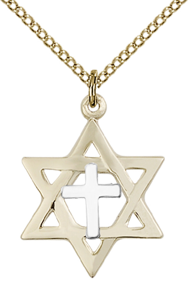 Two-Tone SS/GF Star of David Pendant