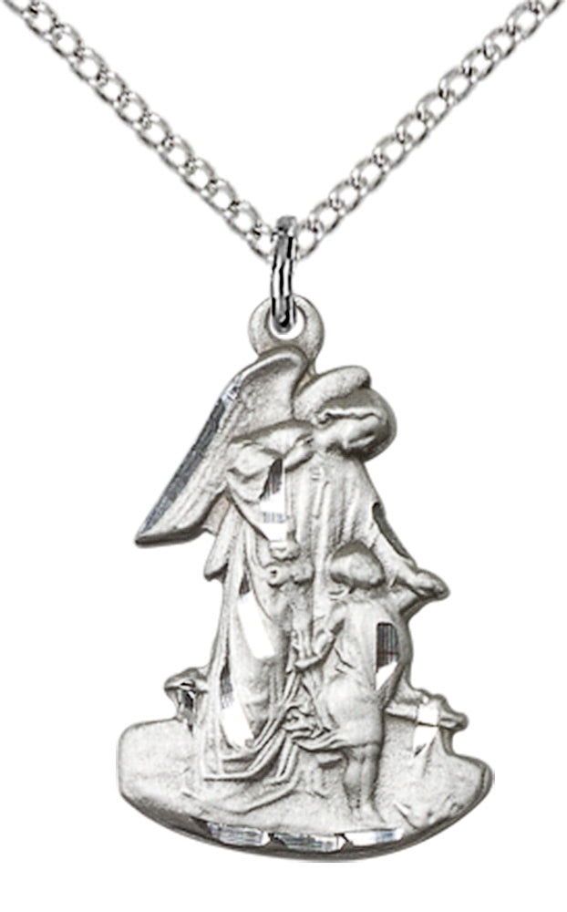 Sterling Silver Guardian Angel Pendant