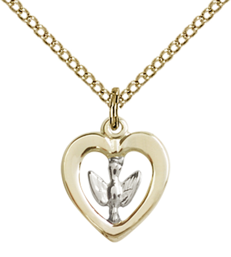 Two-Tone SS/GF Holy Spirit Pendant