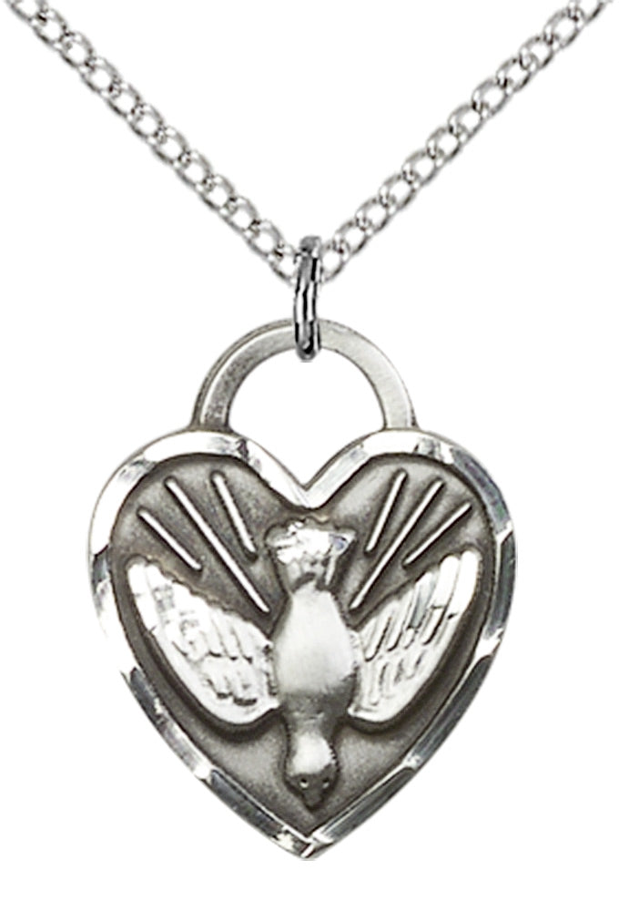 Sterling Silver Confirmation Heart Pendant