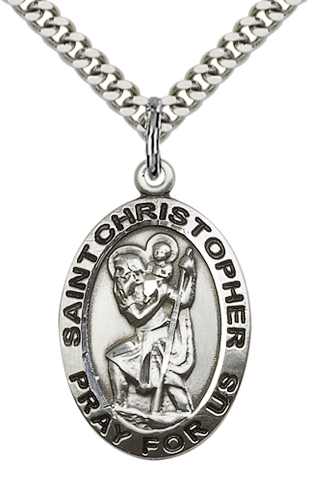 Sterling Silver St. Christopher Pendant