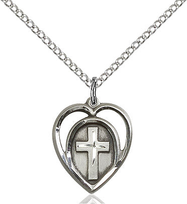 Sterling Silver Heart / Cross Pendant