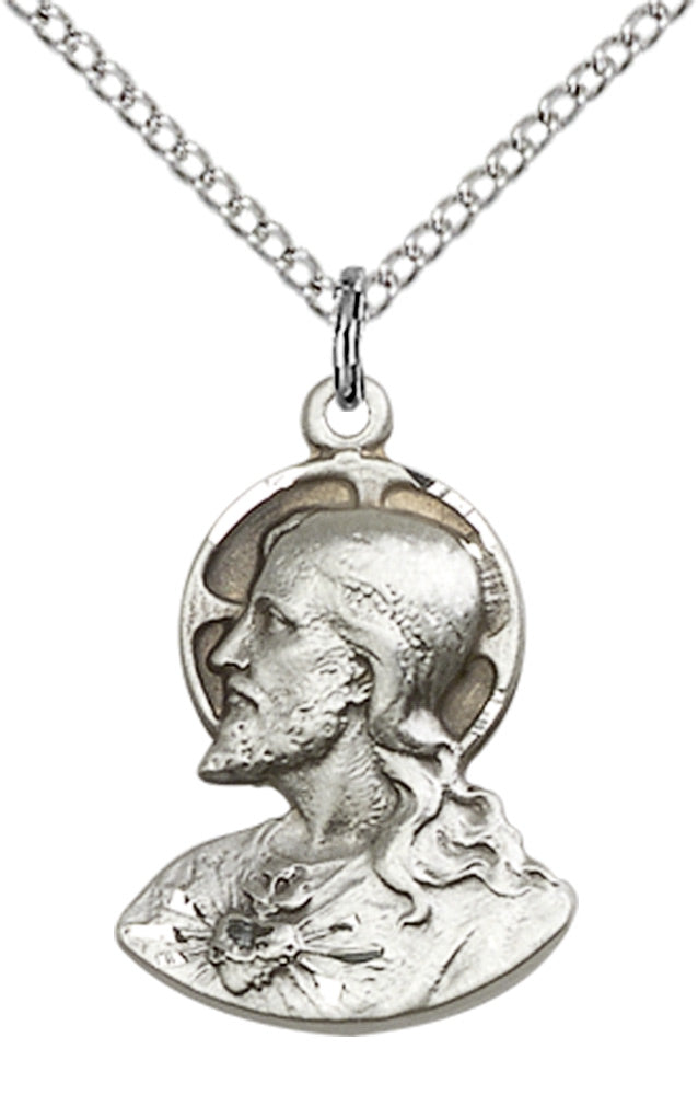 Sterling Silver Head of Christ Pendant