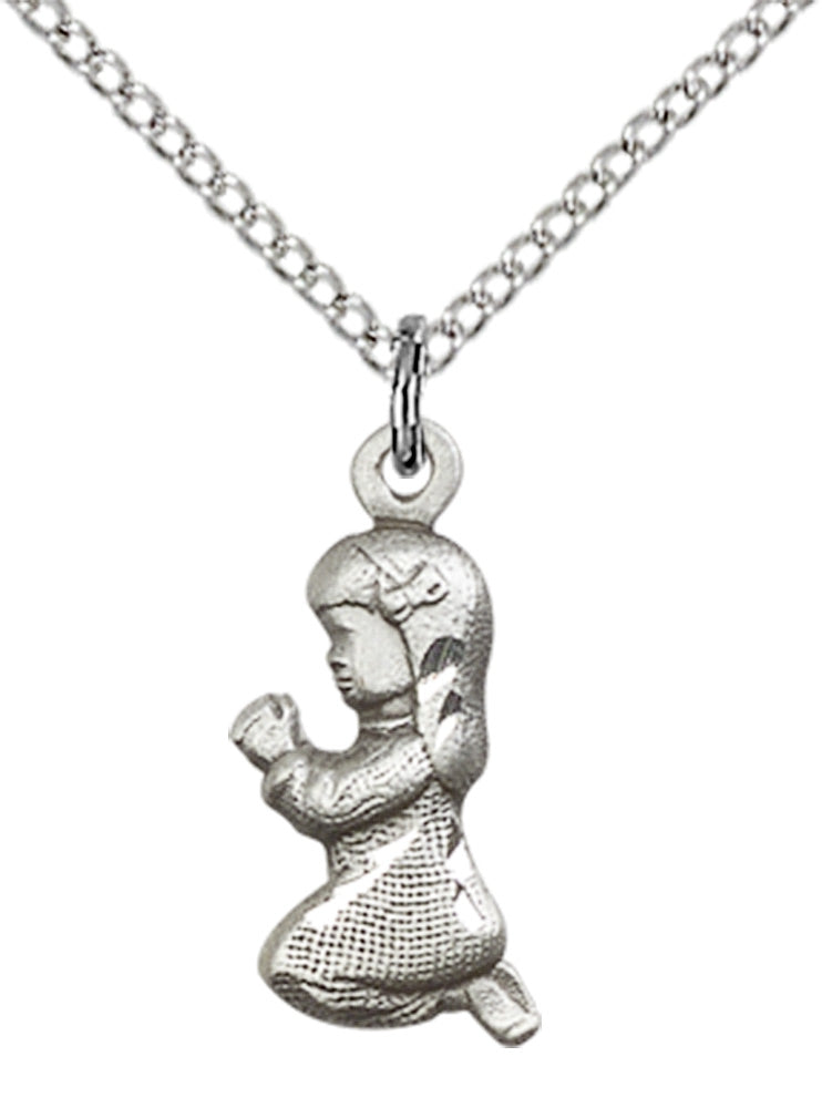Sterling Silver Praying Girl Pendant