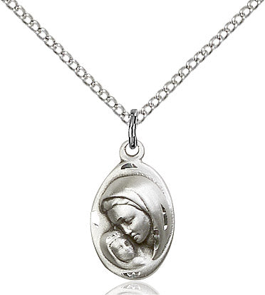 Sterling Silver Madonna & Child Pendant