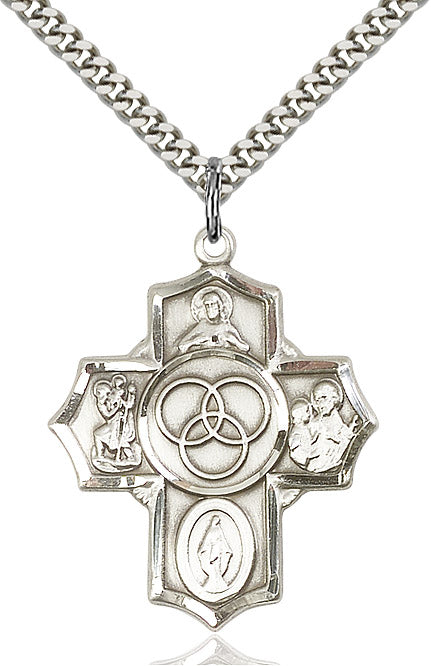 Sterling Silver BLENDED FAMILY 5-WAY Pendant