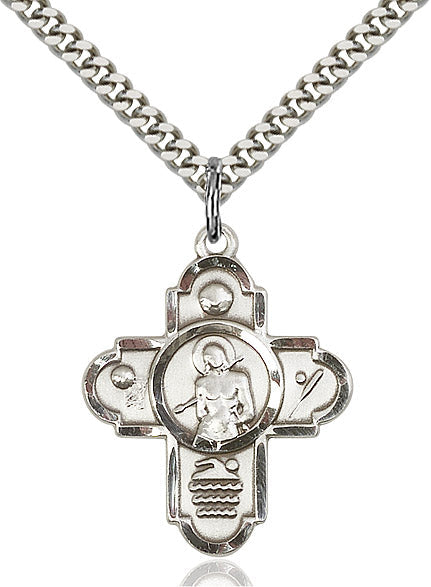 Sterling Silver 5-Way St Sebastian/Sports Pendant