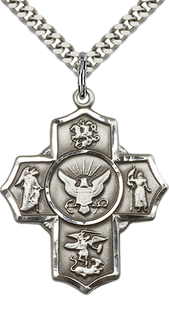 Sterling Silver 5-Way / Navy Pendant