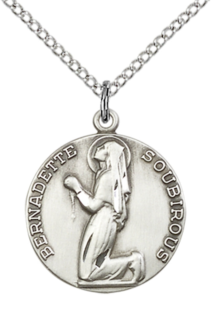 Sterling Silver St. Bernadette Pendant