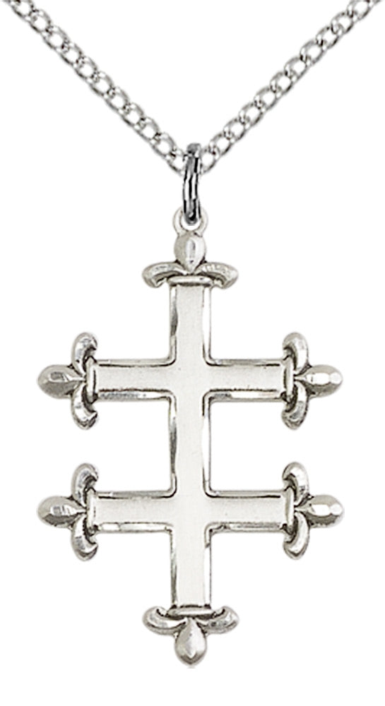 Sterling Silver Cross of Lorraine Pendant