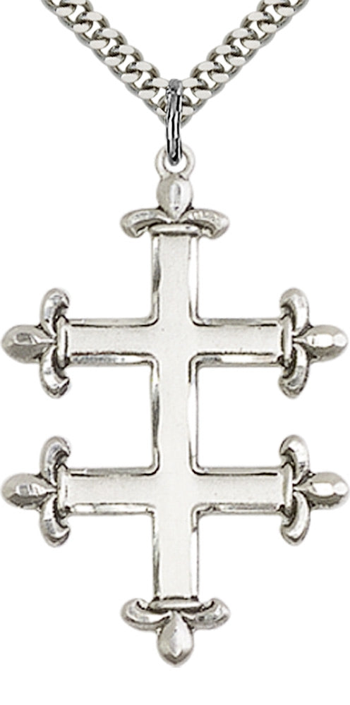 Sterling Silver Cross of Lorraine Pendant