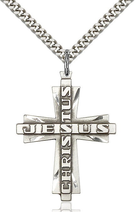 Sterling Silver Jesus Christus Cross Pendant
