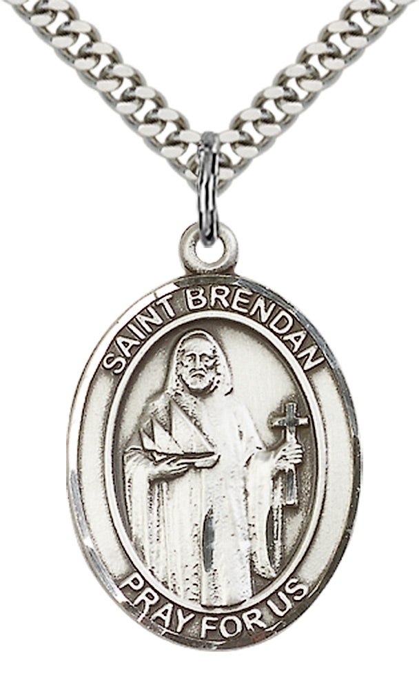 Sterling Silver St. Brendan the Navigator Pendant