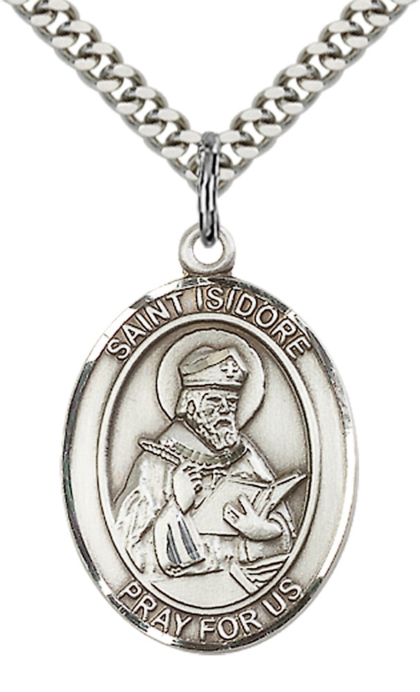 Sterling Silver St. Isidore of Seville Pendant