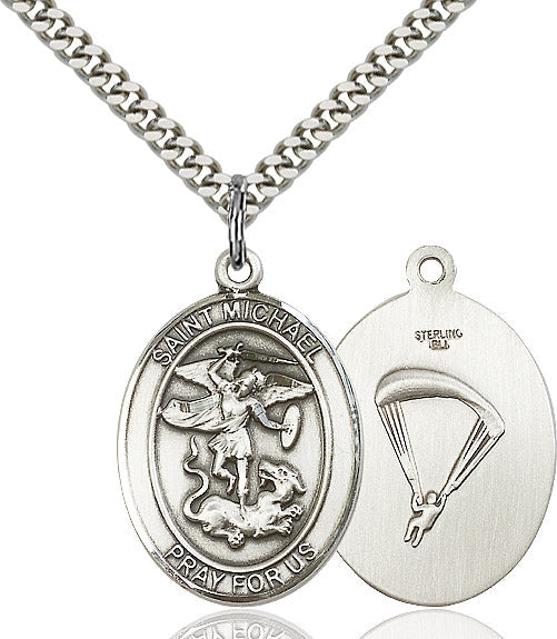 Sterling Silver St. Michael / Paratrooper Pendant