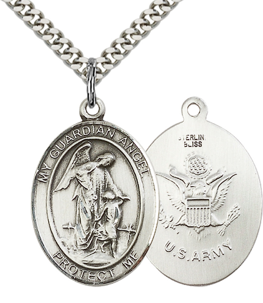 Sterling Silver Guardian Angel Pendant