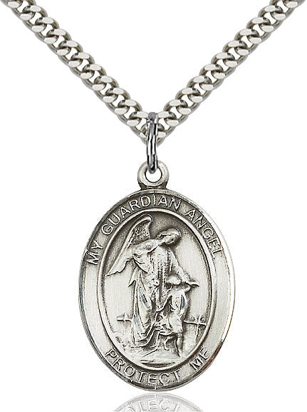 Sterling Silver Guardian Angel Pendant
