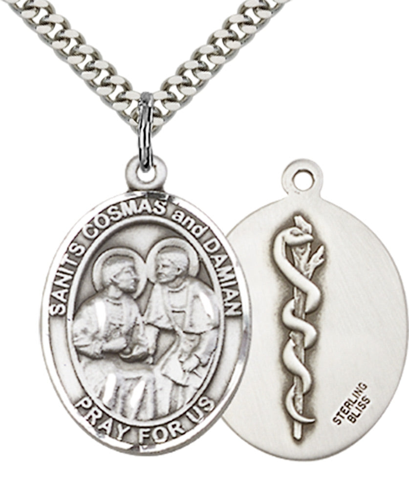 Sterling Silver Sts. Cosmas & Damian / Doctors Pendant