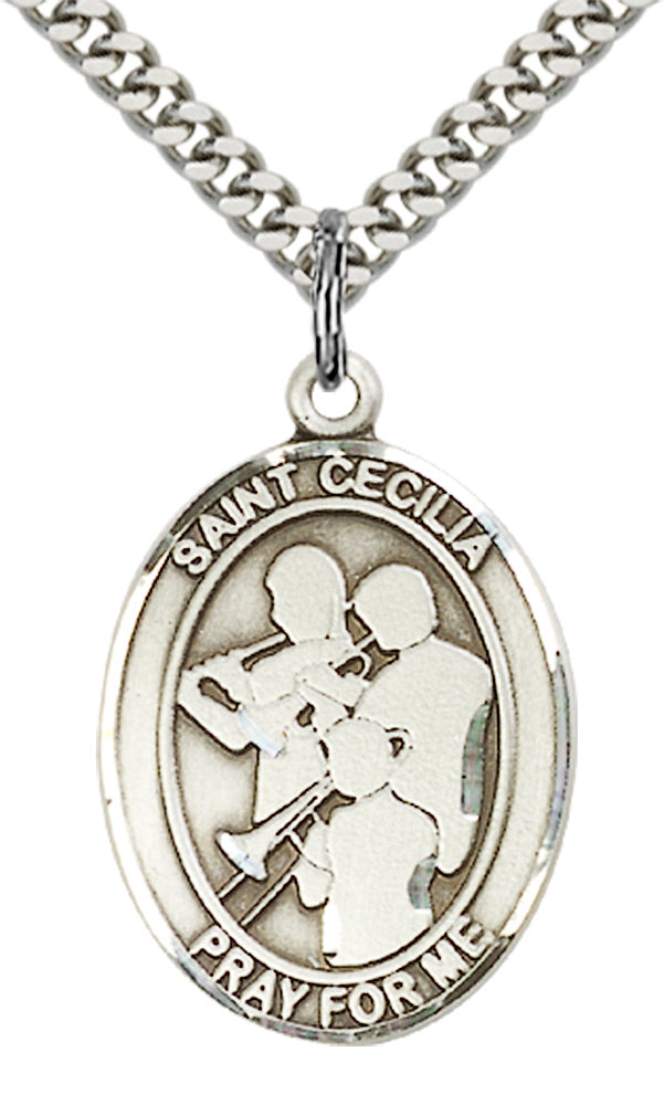 Sterling Silver St. Cecilia / Marching Band Pendan