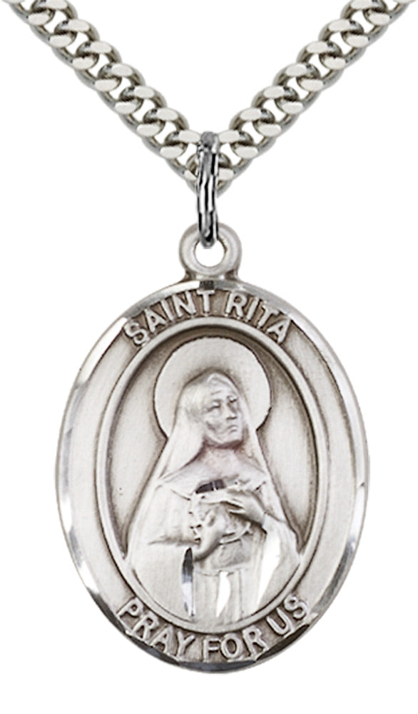 Sterling Silver St. Rita of Cascia Pendant