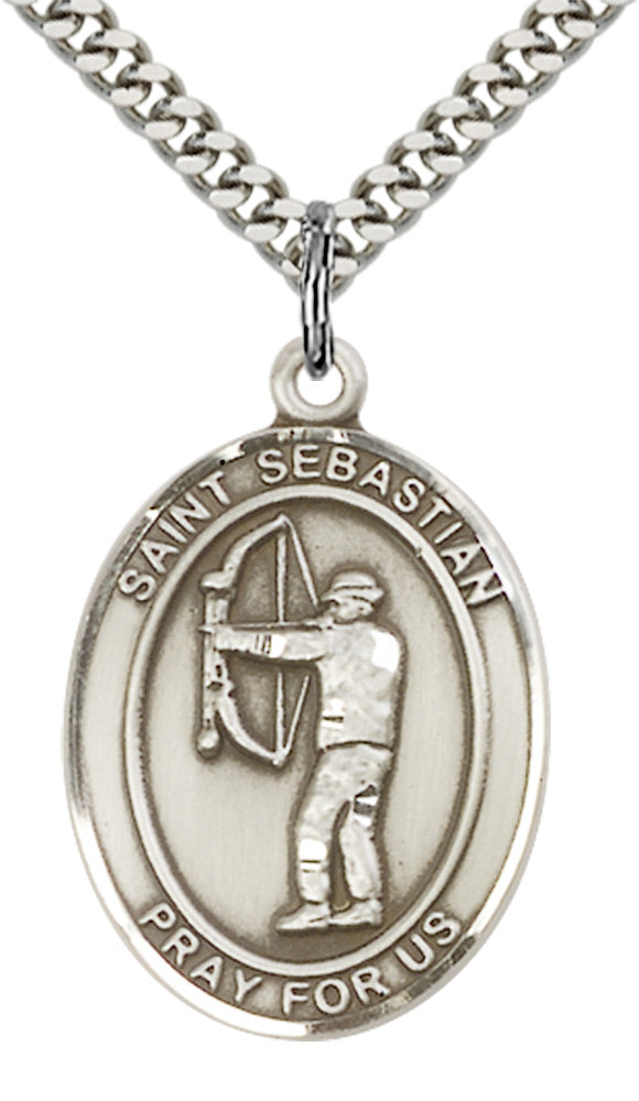 Sterling Silver St. Sebastian / Archery Pendant