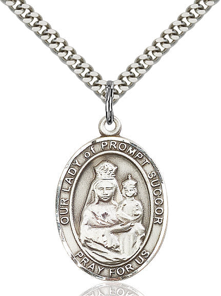 Sterling Silver O/L of Prompt Succor Pendant