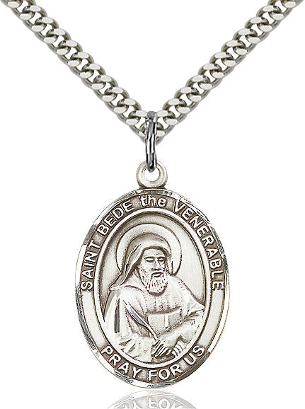 Sterling Silver St. Bede the Venerable Pendant