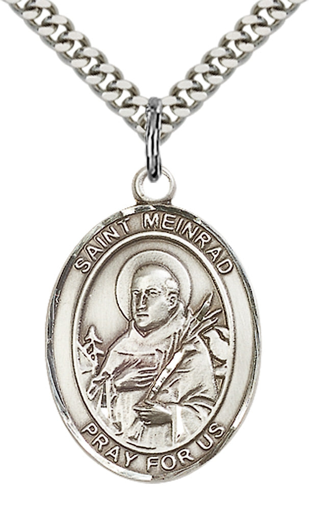 Sterling Silver St. Meinrad of Einsideln Pendant