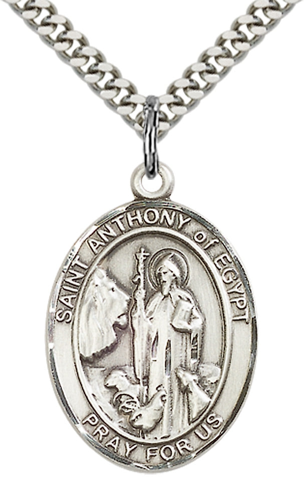 Sterling Silver St. Anthony of Egypt Pendant