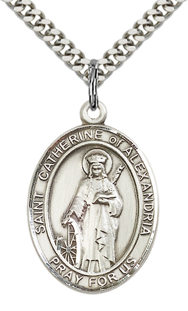 Sterling Silver St. Catherine of Alexandria Pendan