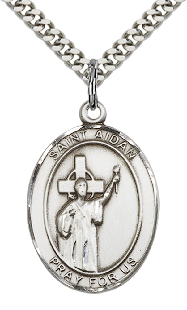 Sterling Silver St. Aidan Of Lindesfarne Pendant