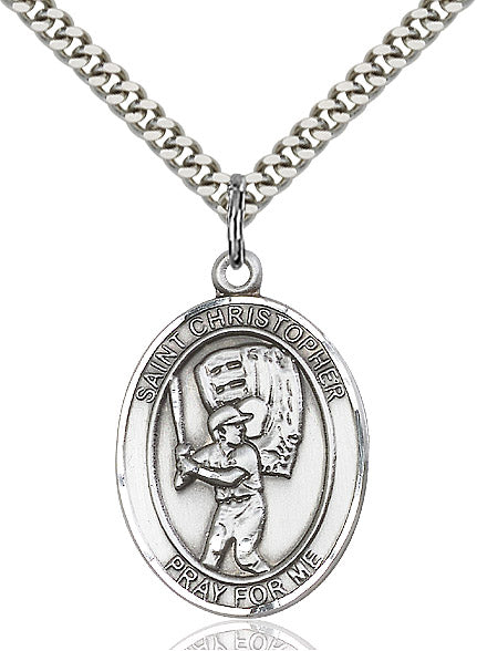 Sterling Silver St. Christopher Pendant