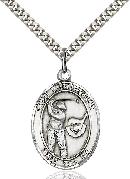 Sterling Silver St. Christopher / Golf Pendant