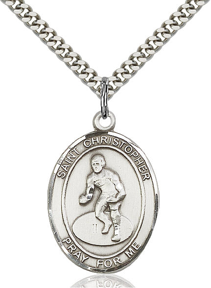 Sterling Silver St. Christopher/Wrestling Pendant