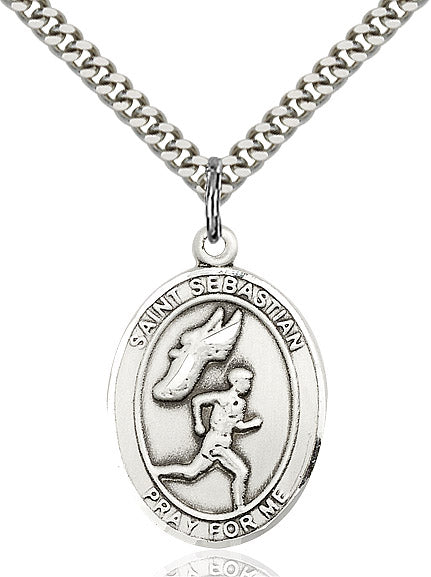 Sterling Silver St. Sebastian / Track & Field Pend