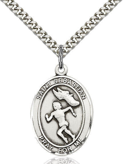 Sterling Silver St. Sebastian / Track & Field Pend