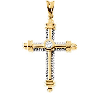 Two-Tone Cross Pendant