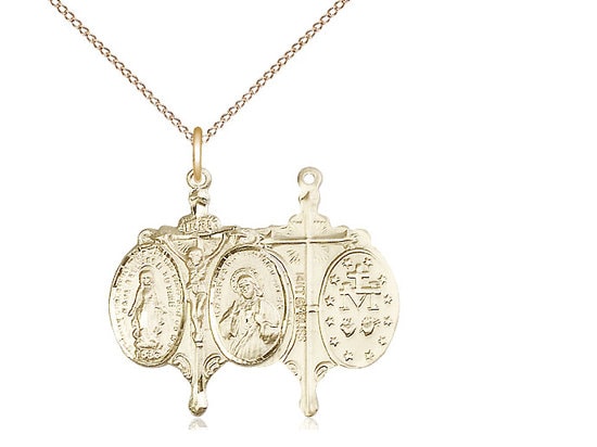 Novena Gold Filled Pendant on a 18 inch Gold Filled Light Curb Chain.