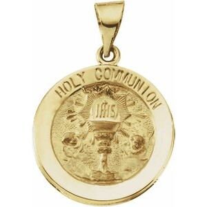 Yellow 18 mm Hollow Holy Communion Medal