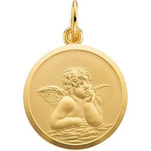 Yellow 18 mm Angel Medal