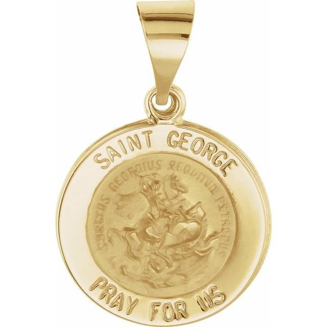 Yellow 18.25 mm Round Hollow St. George Medal