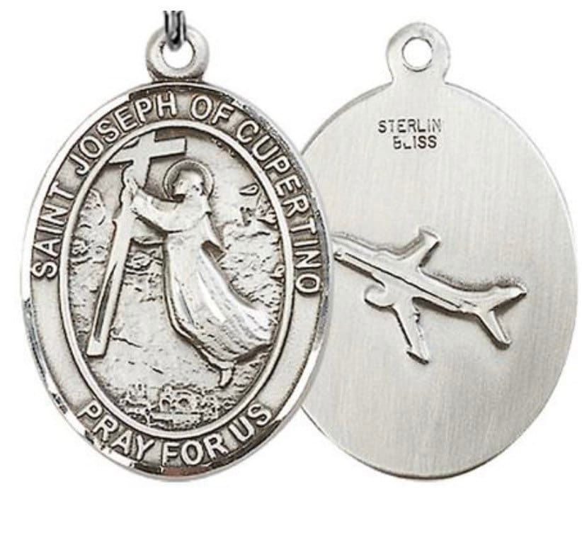 St Joseph of Cupertino Sterling Silver Pendant (NO CHAIN)