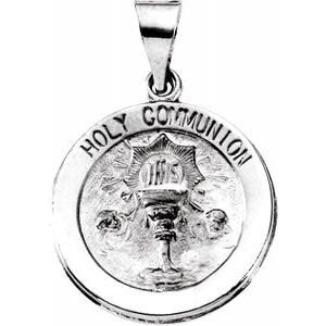 White 18 mm Hollow Holy Communion Medal