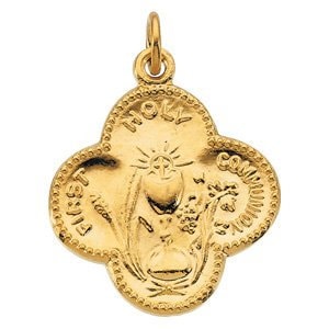 Yellow 17.75 mm First Holy Communion Medal